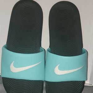 Women's Teal Nike Slides